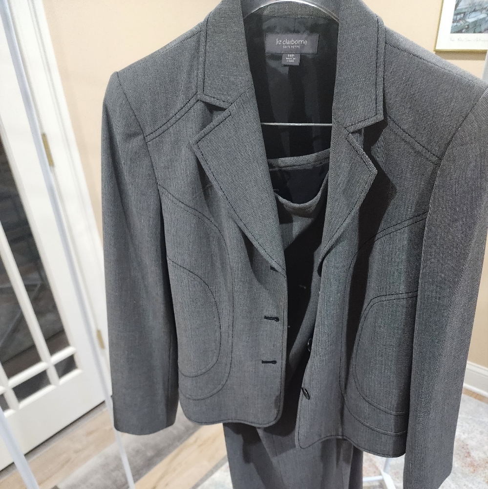 Black and gray Liz Claiborne power suit